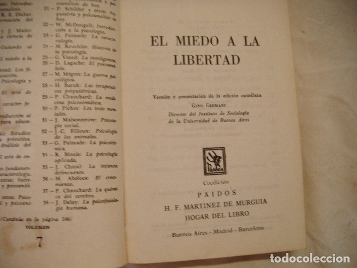 Libros antiguos: El miedo a la liberta de Erich Fromm - Foto 2