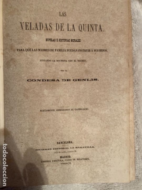 Libros antiguos: Las veladas de la quinta - Foto 1