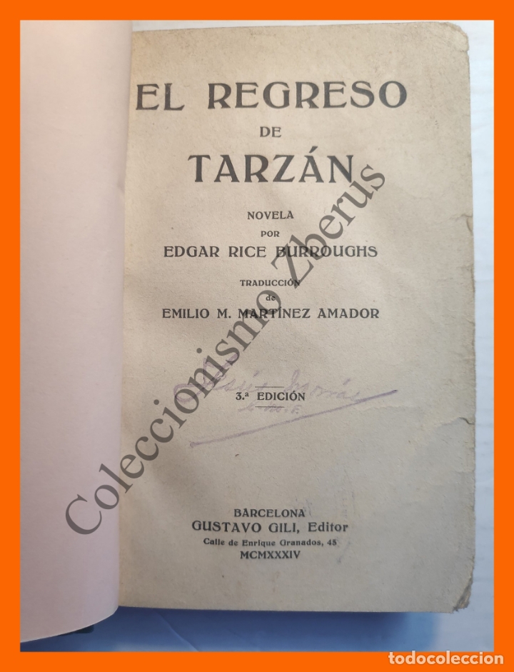 Libros antiguos: El regreso de Tarzan - Edgar Rice Burroughs - Foto 2