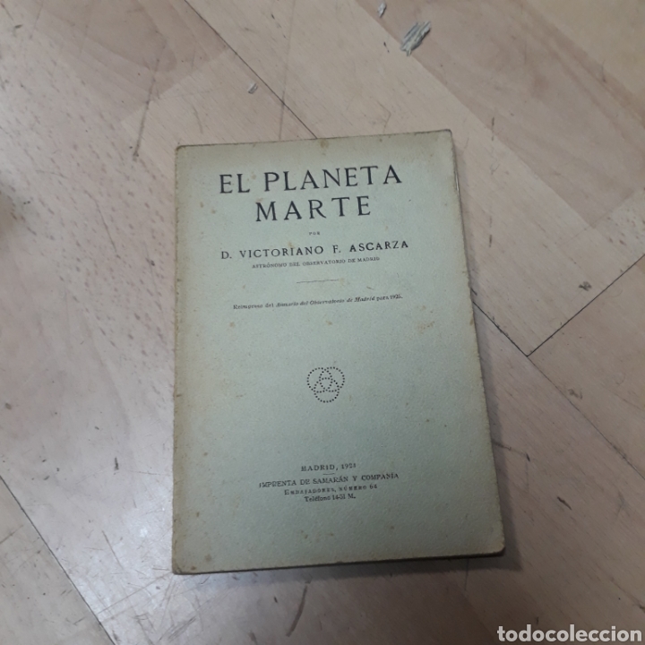 Old books: Victoriano F. M&aacute;scaras El planeta Marte, Bilbao 1924