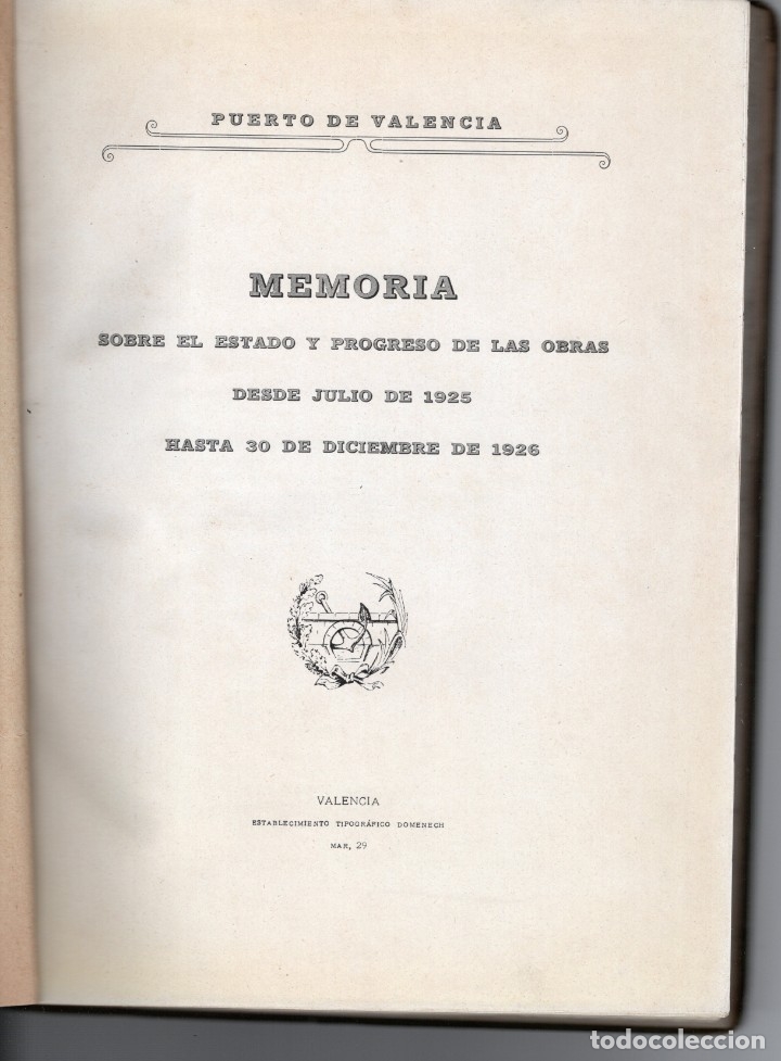 Libros antiguos: puerto de valencia. memoria 1925-1926 - Foto 2