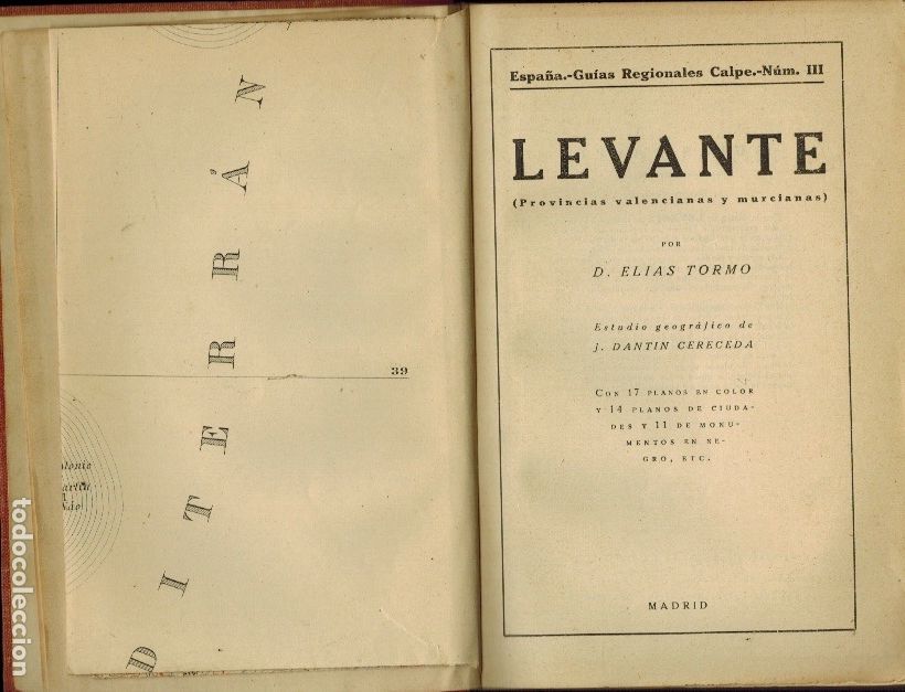 Old books: LEVANTE (PROVINCIAS VALENCIANAS Y MURCIANAS)