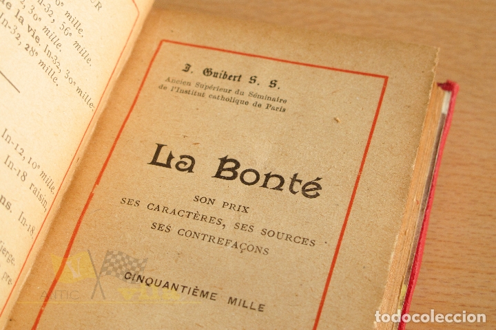 Libros antiguos: La bont&eacute; - J. Guibert - 1922 - Foto 6