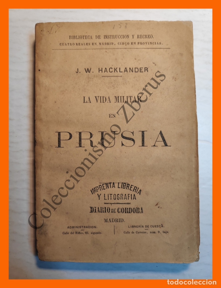 Libros antiguos: La vida militar en Prusia - J.W. Hacklander - Foto 1