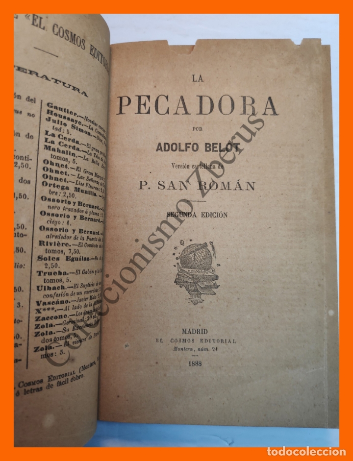 Libros antiguos: La Pecadora - Adolfo Belot - Foto 3