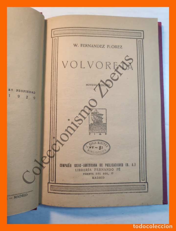 Libros antiguos: Volvoreta - W. Fernandez Florez - Foto 2