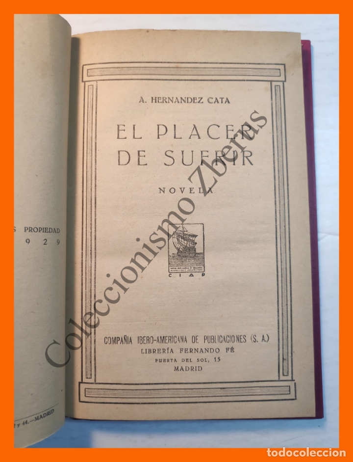 Libros antiguos: El placer de sufrir - A. Hernandez-Cata - Foto 2