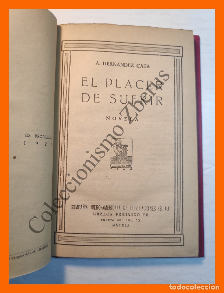 Libros antiguos: El placer de sufrir - A. Hernandez-Cata - Foto 2