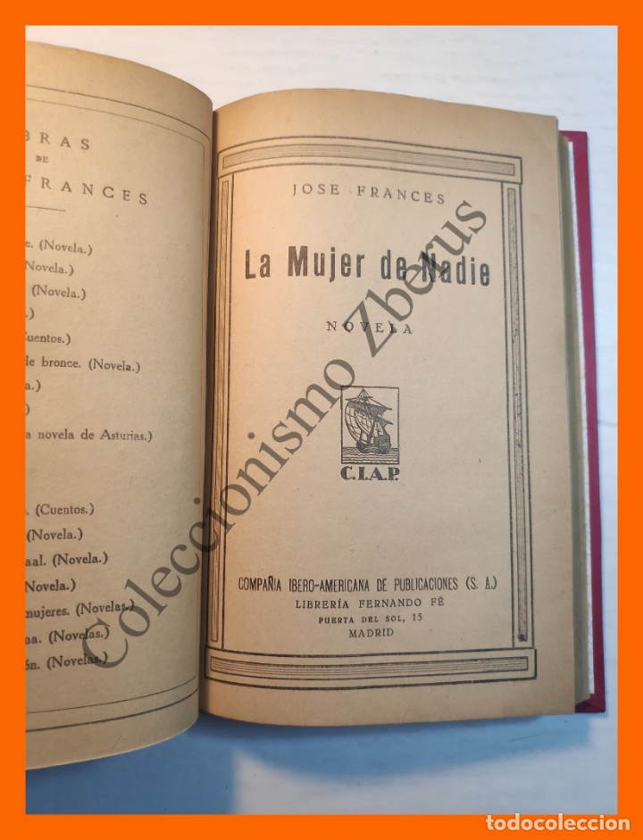 Libros antiguos: La mujer de nadie - Jose Frances - Foto 2