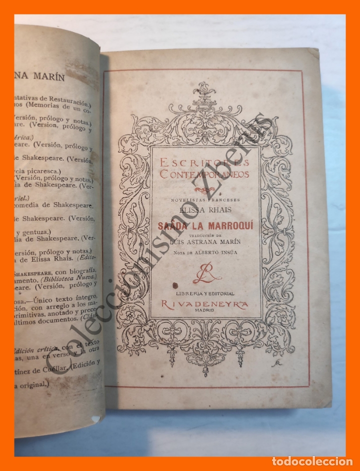 Libros antiguos: Saada la marroqu&iacute; - Elissa Rhais - Foto 2