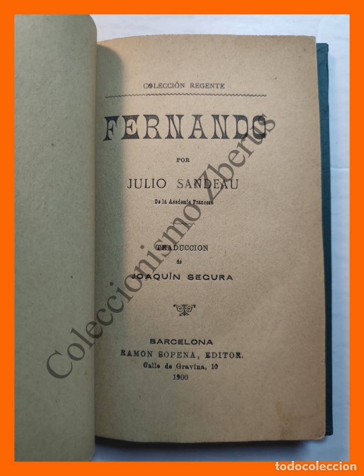Libros antiguos: Fernando - Julio Sandeau - Foto 2