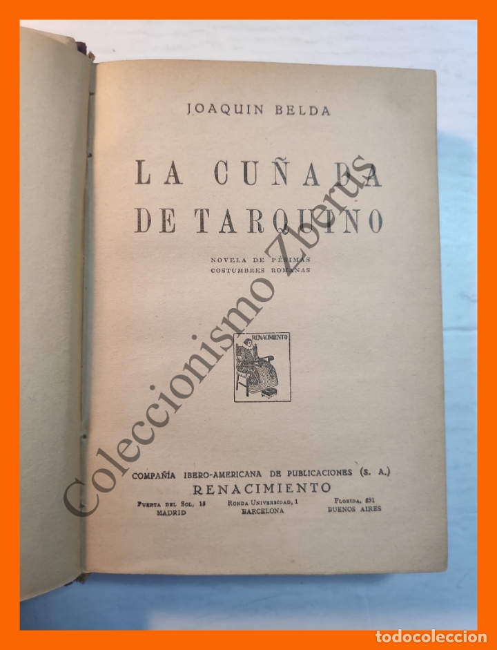 Libros antiguos: La cu&ntilde;ada de Tarquino - Joaqu&iacute;n Belda - Foto 2