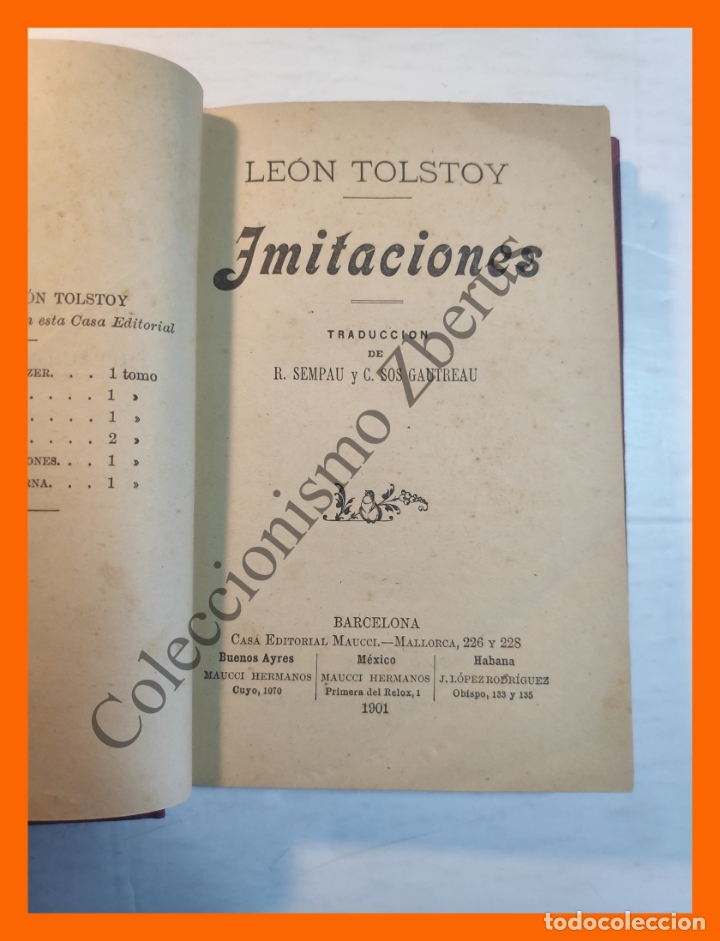 Libros antiguos: Imitaciones = Los Cosacos - Le&oacute;n Tolstoy - Foto 2