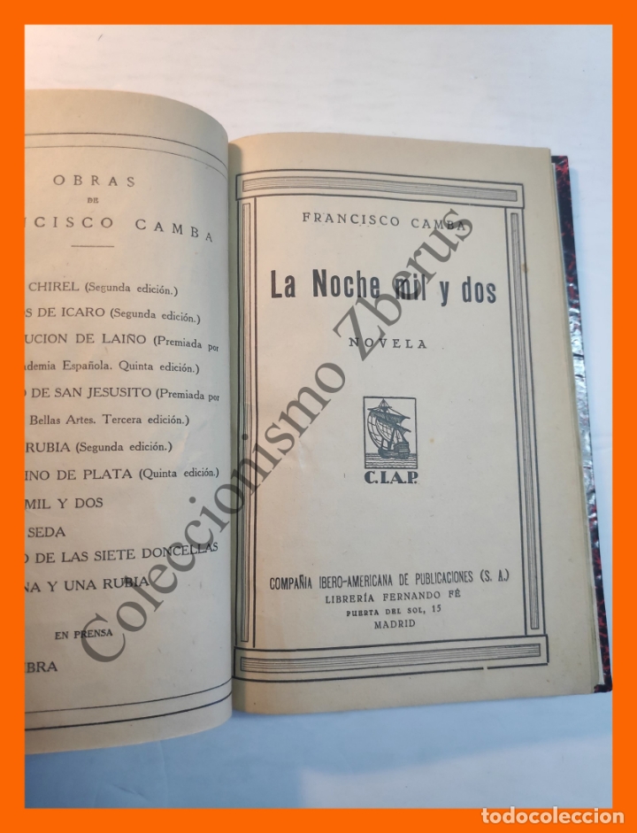 Libros antiguos: La noche mil y dos - Francisco Camba - Foto 2