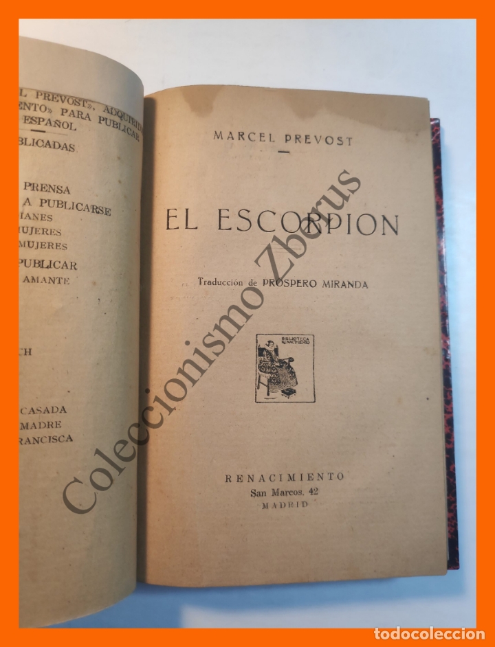 Libros antiguos: El Escorpion - Marcel Prevost - Foto 1