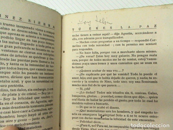 Libros antiguos: T&uacute; eres la paz (G. Martinez Sierra) - Foto 2