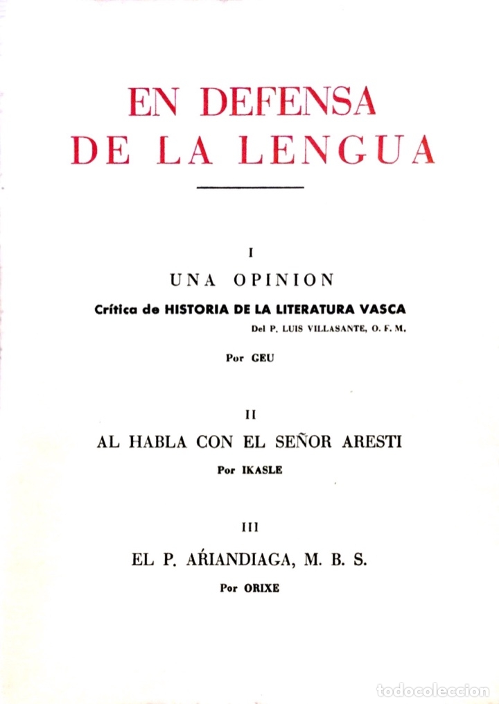 Libros antiguos: TRES LIBROS SOBRE EL EUSKERA - Foto 3
