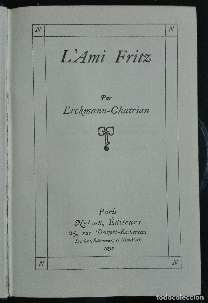 Libros antiguos: Erckmann-Chatrian. LAmi Fritz. 1932 - Foto 1