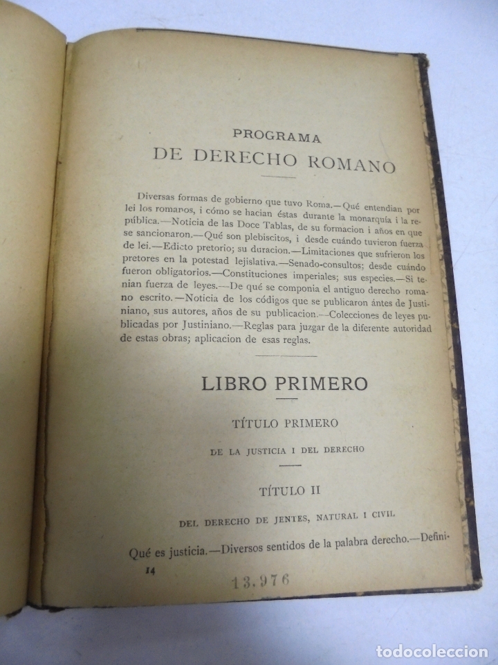 Libros antiguos: PROGRAMA DE DERECHO ROMANO. TITULOS RECOGIDOS EN 17 PAGINAS. VER - Foto 1