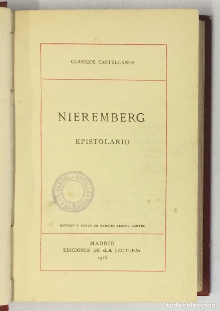 Libros antiguos: NIEREMBERG. EPISTOLARIO. - Foto 2