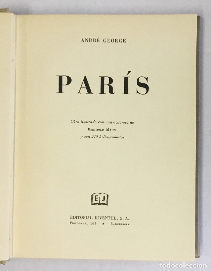 Libros antiguos: PAR&Iacute;S. - GEORGE, Andr&eacute;. - Foto 1