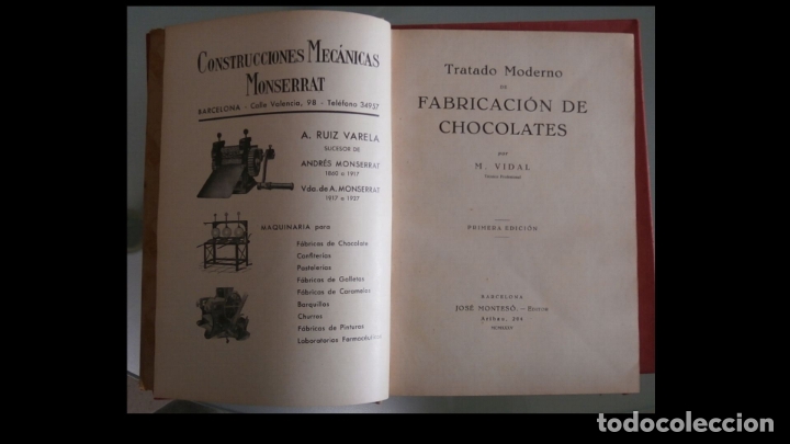 Libros antiguos: Tratado moderno de fabricacion de chocolates. M. Vidal - Foto 2