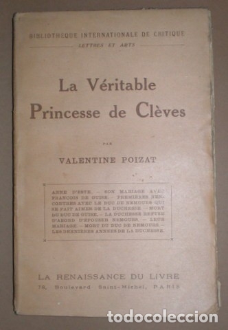 Libros antiguos: POIZAT, Valentine:  LA VERITABLE PRINCESSE DE CLEVES. - Foto 1