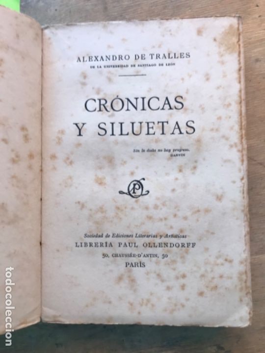Libros antiguos: CR&Oacute;NICAS Y SILUETAS. ALEXANDRO DE TRALLES. - Foto 2
