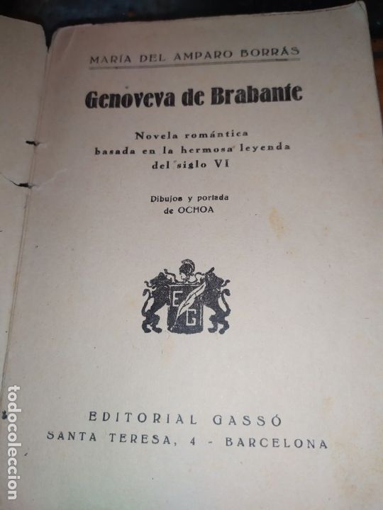 Libros antiguos: MAR&Iacute;A DEL AMPARO BORR&Aacute;S GENOVEVA DE BRABANTE DIBUJOS OCHOA ROM&Aacute;NTICA LEYENDA SIGLO VI SIN PORTADA