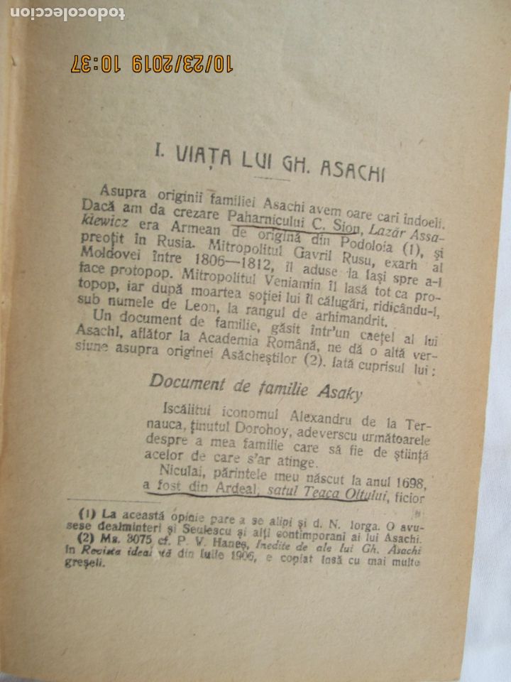 Libros antiguos: GHEORGHE ASACHI - E. LOVINESCU - BUCURESTI 1921. - Foto 2