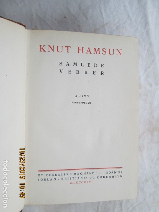 Libros antiguos: KNUT HAMSUN - SAMLEDE VERKER - X BIND  - 1916. - Foto 1