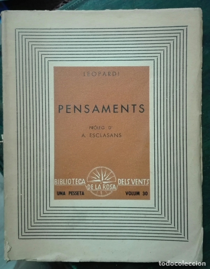 Libros antiguos: Leopardi. Pensaments. 1937 - Foto 1