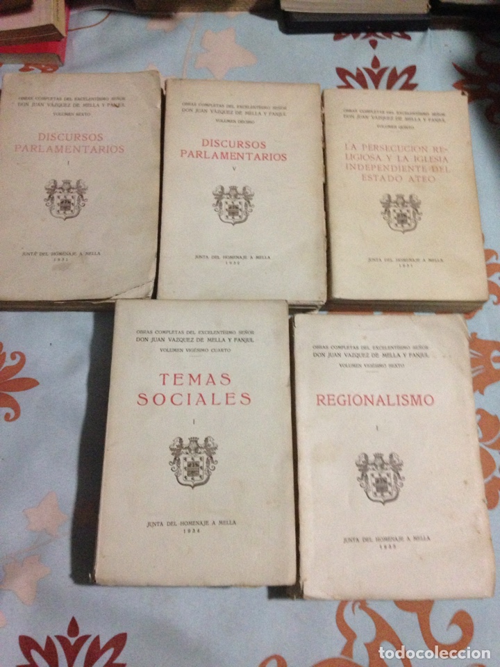 Libros antiguos: Vazquez de Mella (obras completas, 5 tomos) - Foto 1