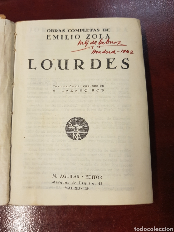 Libros antiguos: Lourdes - Emilio Zola - 1934 - Foto 2