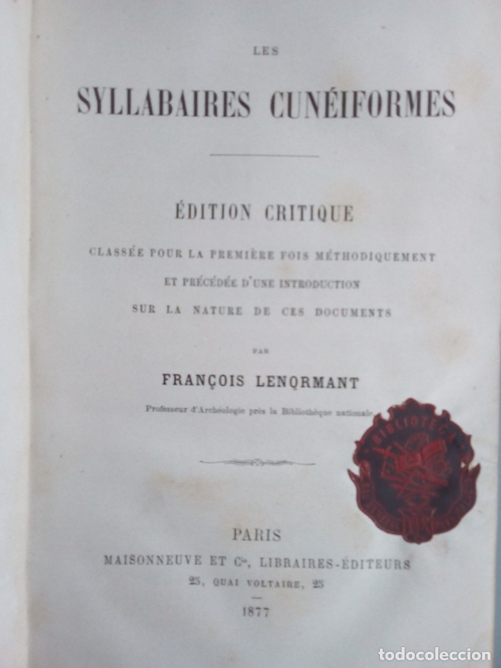 Libros antiguos: Silabarios cuneiformes. Texto en franc&eacute;s. 1887. - Foto 6