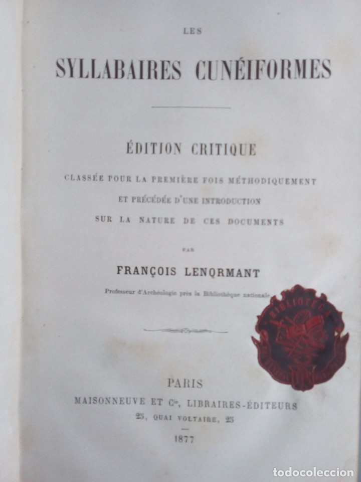 Libros antiguos: Silabarios cuneiformes. Texto en franc&eacute;s. 1887. - Foto 7