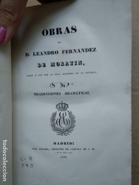 Libros antiguos: Obras de Moratin a&ntilde;o 1830 tomo 3 - Foto 2