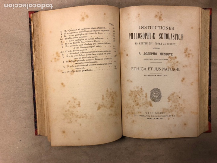 Libros antiguos: INSTITUTIONES PHILOSOPHIÆ SCHOLASTICÆ. P. JOSEPHO MENDIVE. 6 LIBROS EN 3 TOMOS. 1886/87/88 - Foto 7 - 182236205