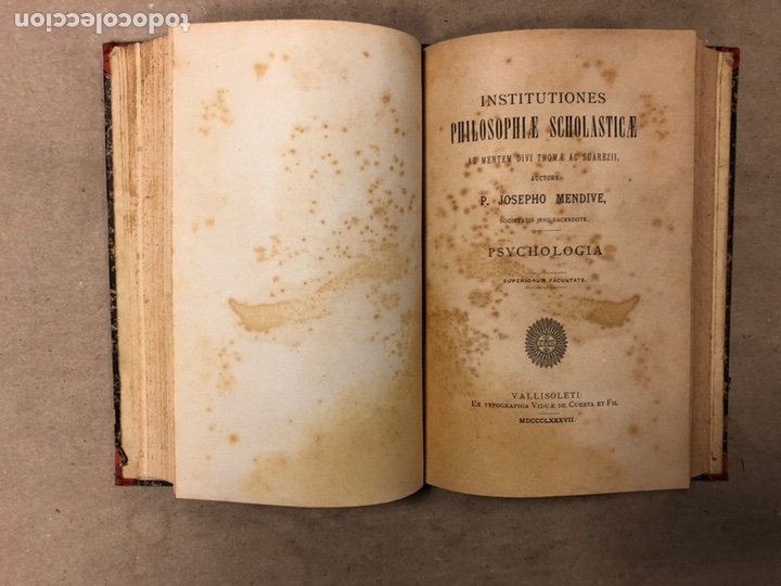 Libros antiguos: INSTITUTIONES PHILOSOPHIÆ SCHOLASTICÆ. P. JOSEPHO MENDIVE. 6 LIBROS EN 3 TOMOS. 1886/87/88 - Foto 27 - 182236205