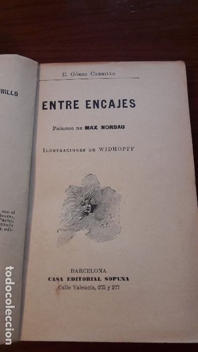 Libros antiguos: Entre-encajes, de Vell-Nou   E. G&oacute;mez Carrillo - Foto 2
