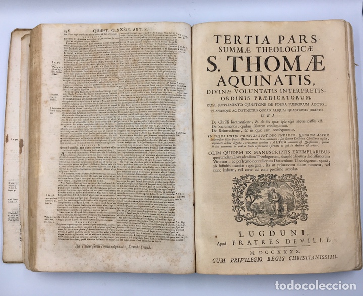 Libros antiguos: Santo Tom&aacute;s, 1740. Pergamino, gran formato. - Foto 2