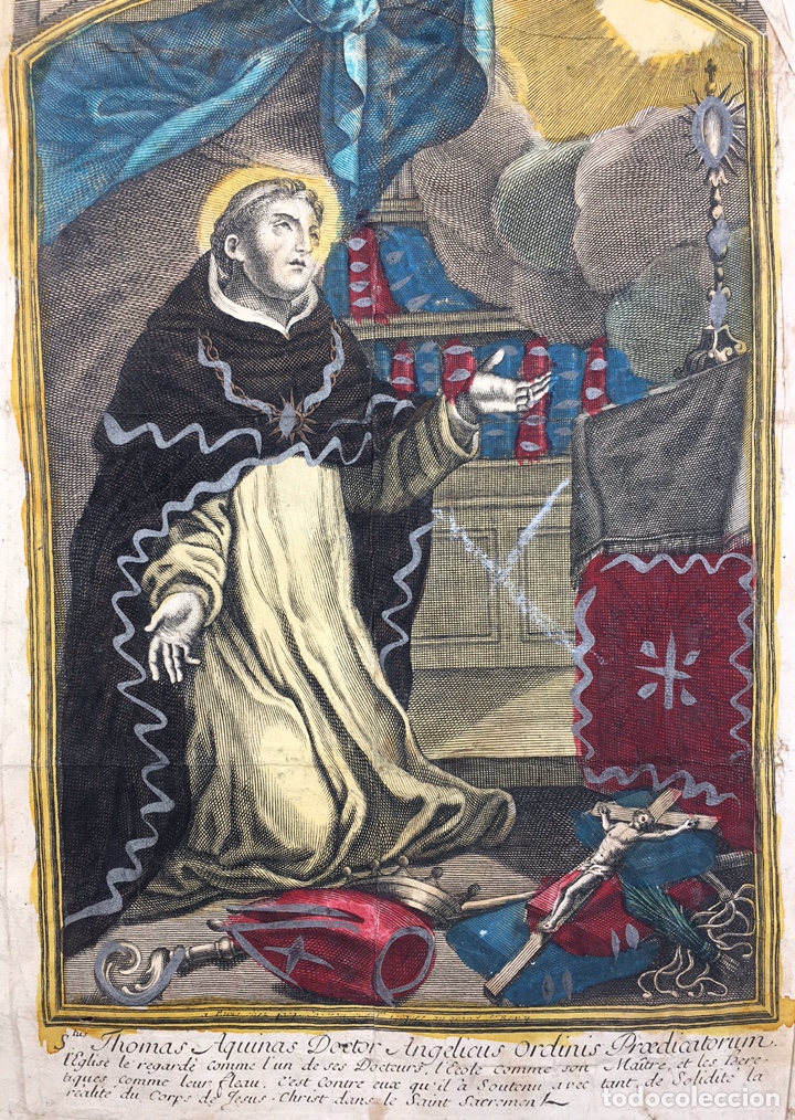 Libros antiguos: Santo Tom&aacute;s, 1740. Pergamino, gran formato. - Foto 4