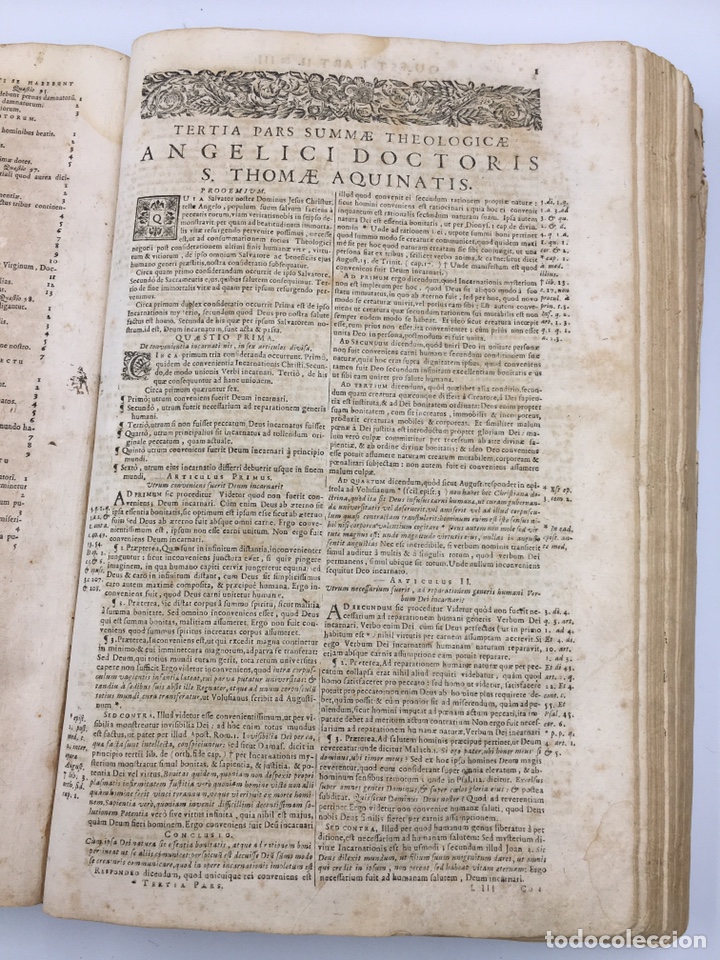 Libros antiguos: Santo Tom&aacute;s, 1740. Pergamino, gran formato. - Foto 7