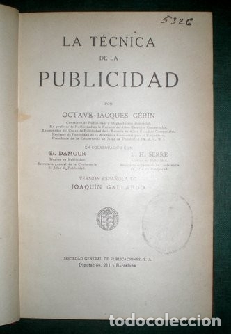 Libros antiguos: GERIN, Octave-Jacques: LA TECNICA DE LA PUBLICIDAD - Foto 2