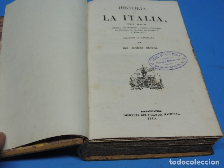 Libros antiguos: HISTORIA DE LA ITALIA .- ARTAUD, M. - Foto 3