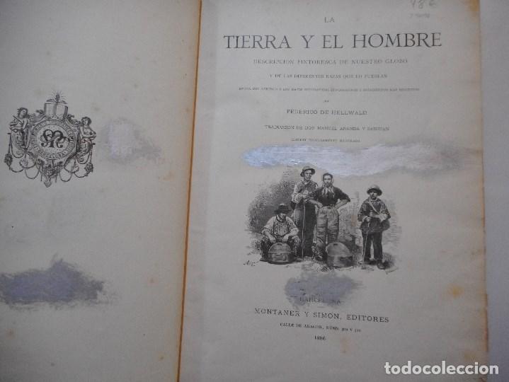 Libros antiguos: FEDERICO DE HELLWALD     La tierra y el hombre     Y97096 - Foto 2