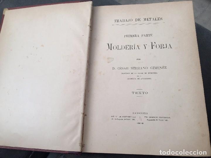Libros antiguos: Molder&iacute;a y forja (primera parte) Texto - Foto 3