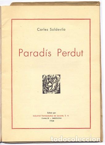 Libros antiguos: SOLDEVILA, Carlos.  Parad&iacute;s Perdut.  1934. - Foto 2