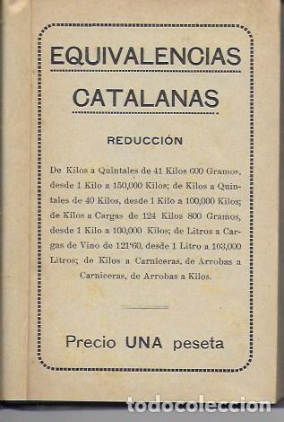 Libros antiguos: Equivalencias catalanas. BCN, 1915. - Foto 2