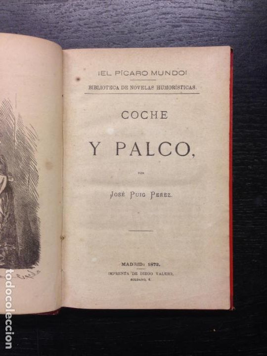 Libros antiguos: COCHE Y PALCO, PUIG PEREZ, JOSE, 1872 - Foto 1